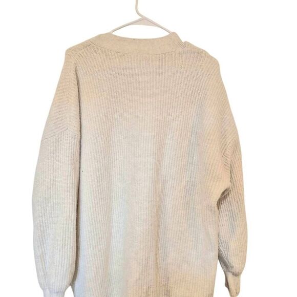 Aerie Women's Oatmeal Cotton/Poly/Nylon/Spandex Knit Oversized Button Front Card - Picture 4 of 10